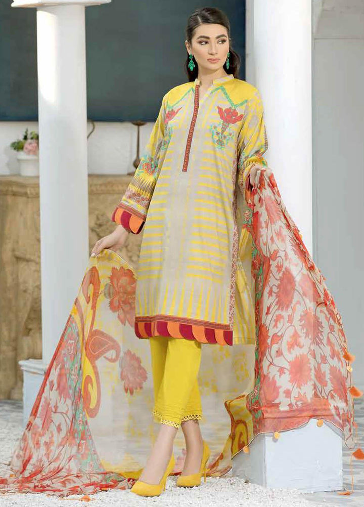 Charizma Printed Lawn Suits Unstitched 3 Piece CRZ21CP CP-13 - Summer Collection