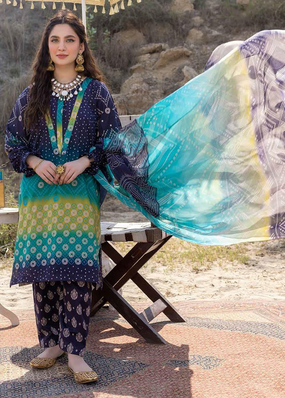 C-Prints By Charizma Printed Lawn Suits Unstitched 3 Piece CRZ23-CP4 CP-34 - Summer Collection