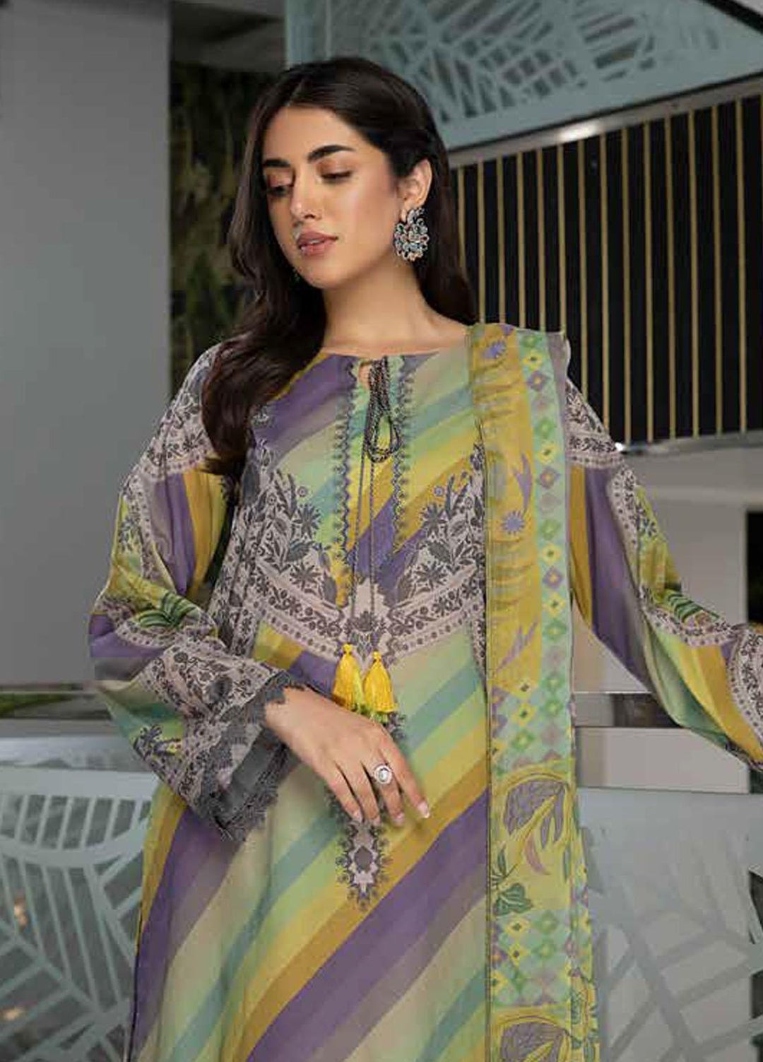 C-Prints By Charizma Printed Lawn Suits Unstitched 3 Piece CRZ23-CP6 CP-45 - Summer Collection