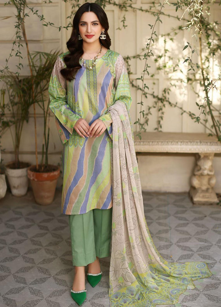 Charizma Printed Lawn Suits Unstitched 3 Piece CRZ23CP-V2 CP-012-A - Summer Collection