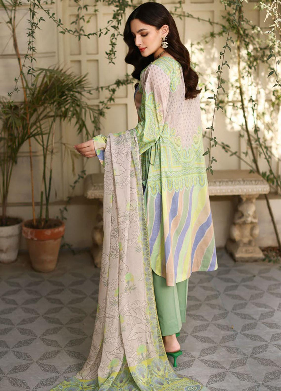 Charizma Printed Lawn Suits Unstitched 3 Piece CRZ23CP-V2 CP-012-A - Summer Collection