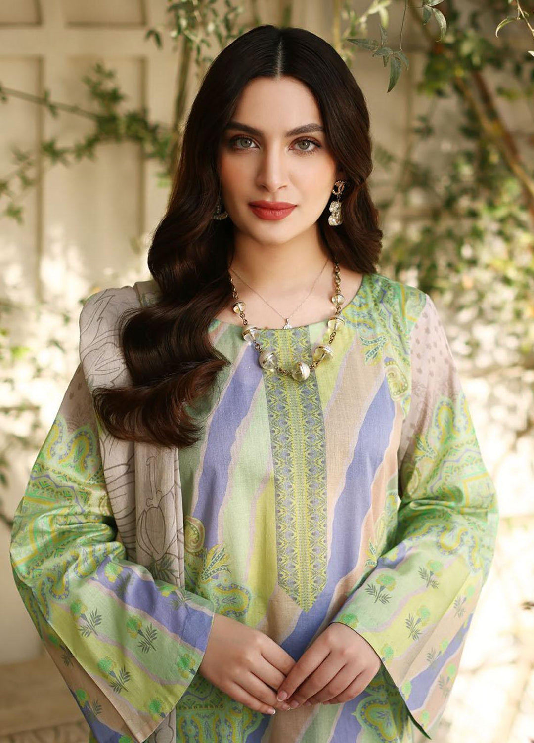 Charizma Printed Lawn Suits Unstitched 3 Piece CRZ23CP-V2 CP-012-A - Summer Collection