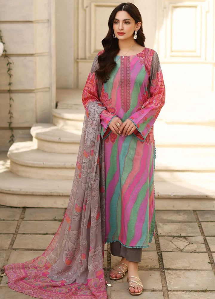 Charizma Printed Lawn Suits Unstitched 3 Piece CRZ23CP-V2 CP-012-B - Summer Collection