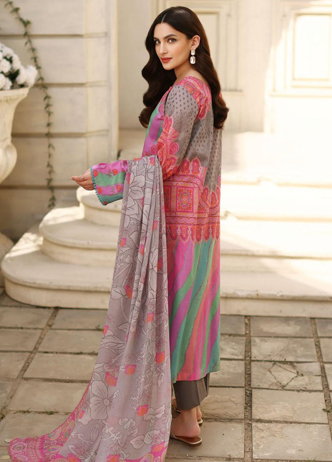 Charizma Printed Lawn Suits Unstitched 3 Piece CRZ23CP-V2 CP-012-B - Summer Collection