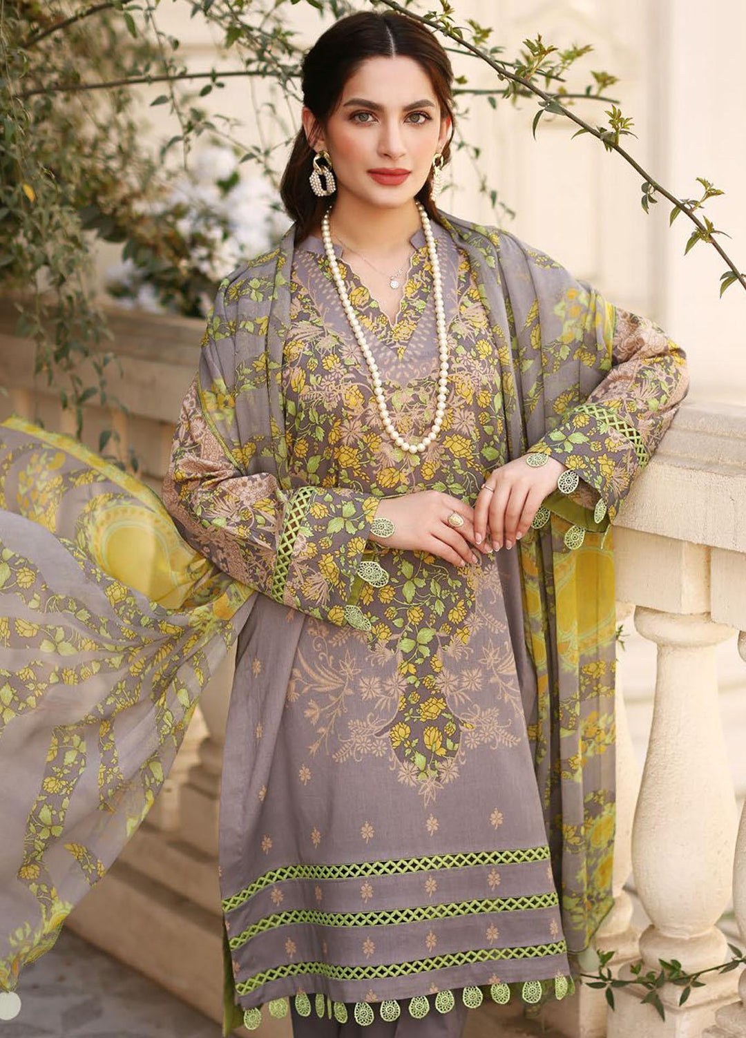 Charizma Printed Lawn Suits Unstitched 3 Piece CRZ23CP-V2 CP-016 - Summer Collection