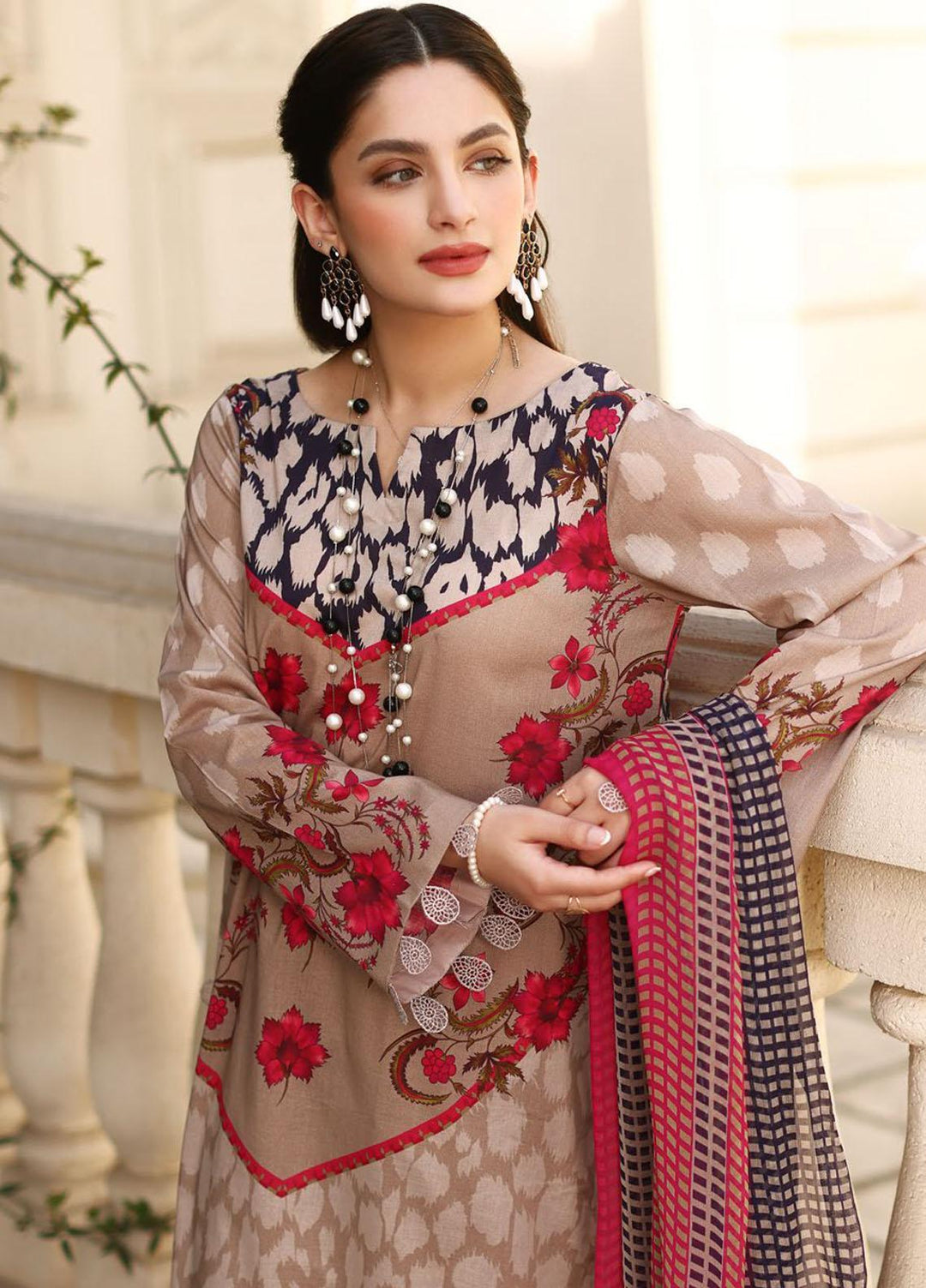 Charizma Printed Lawn Suits Unstitched 3 Piece CRZ23CP-V2 CP-018 - Summer Collection