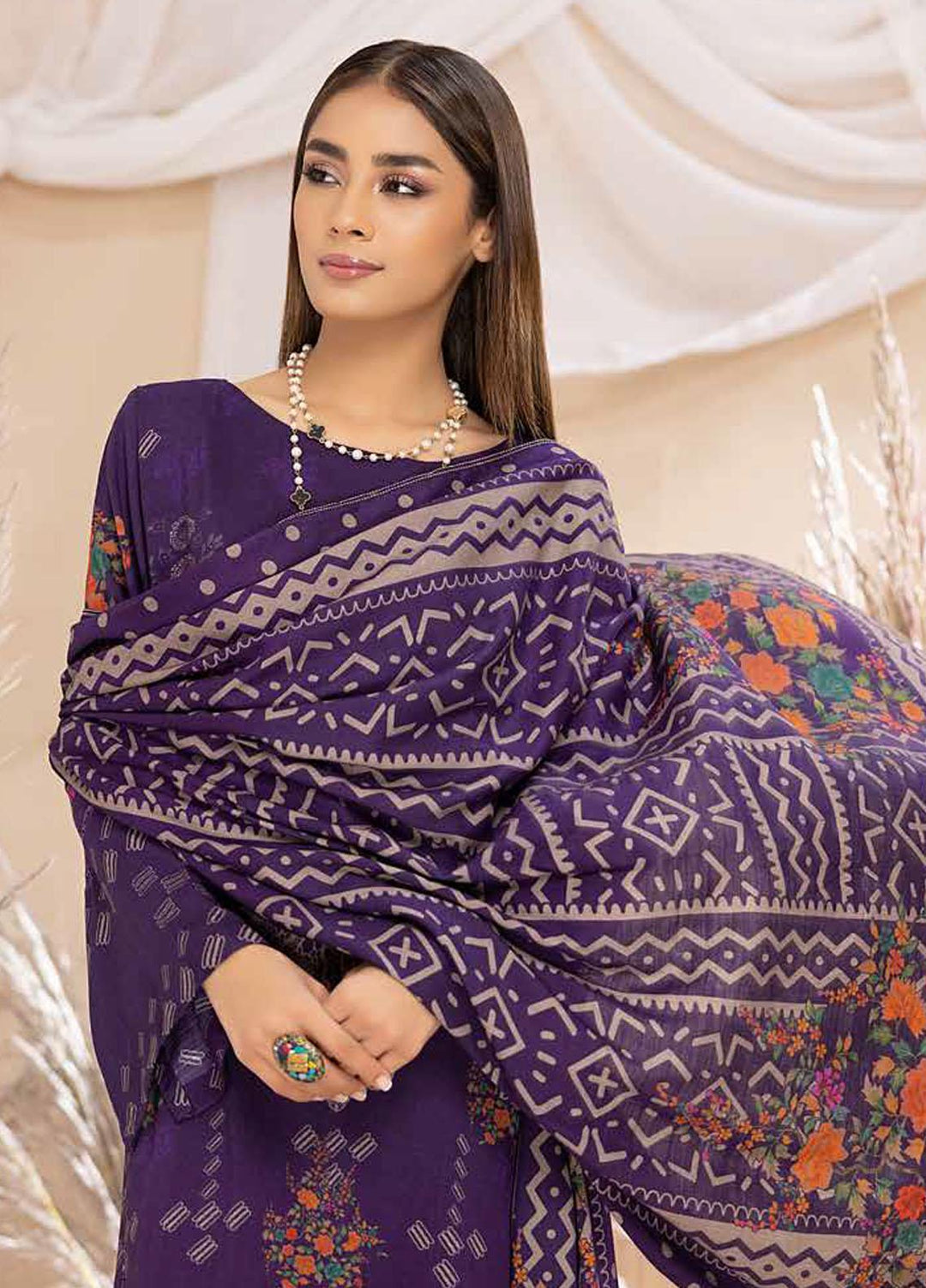 C-Prints by Charizma Printed Dhanak Suits Unstitched 3 Piece CRZ22-W6 CPW-44 - Winter Collection