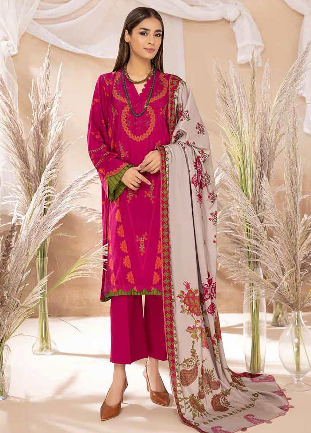 C-Prints by Charizma Printed Dhanak Suits Unstitched 3 Piece CRZ22-W6 CPW-46 - Winter Collection