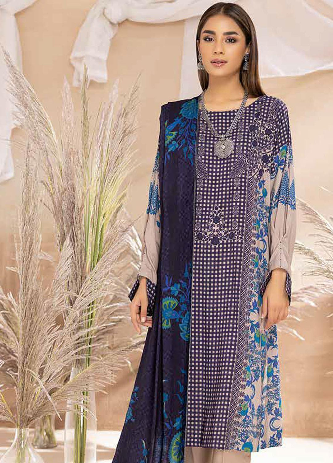 C-Prints by Charizma Printed Dhanak Suits Unstitched 3 Piece CRZ22-W6 CPW-47 - Winter Collection