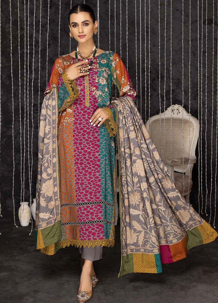 C-Prints By Charizma Printed Dhanak Suits Unstitched 3 Piece CRZ22-W7 CPW-54 - Winter Collection