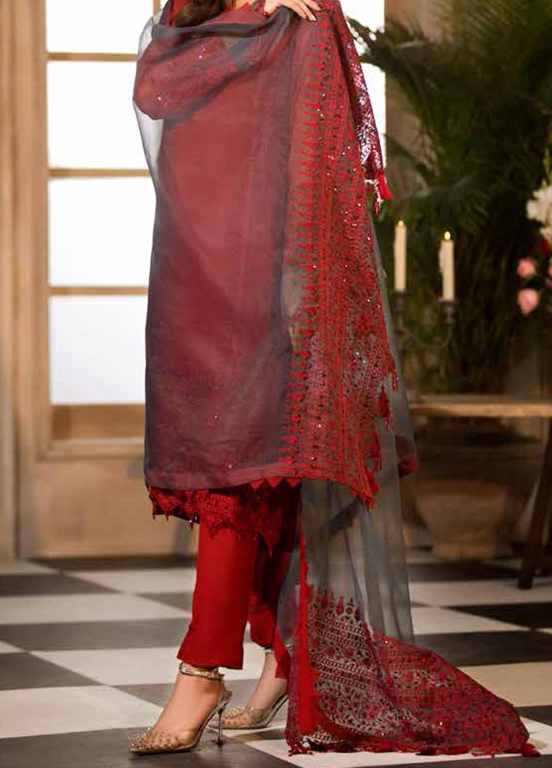 Chimmer By Charizma Embroidered Chiffon Suits Unstitched 3 Piece CRZ21-C4 30 - Luxury Collection