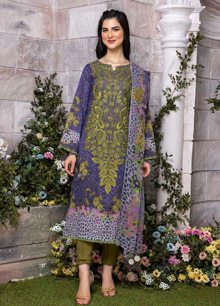 Charizma Embroidered Lawn Suits Unstitched 3 Piece CRZ22CBL-2 CCS-05-B - Summer Collection