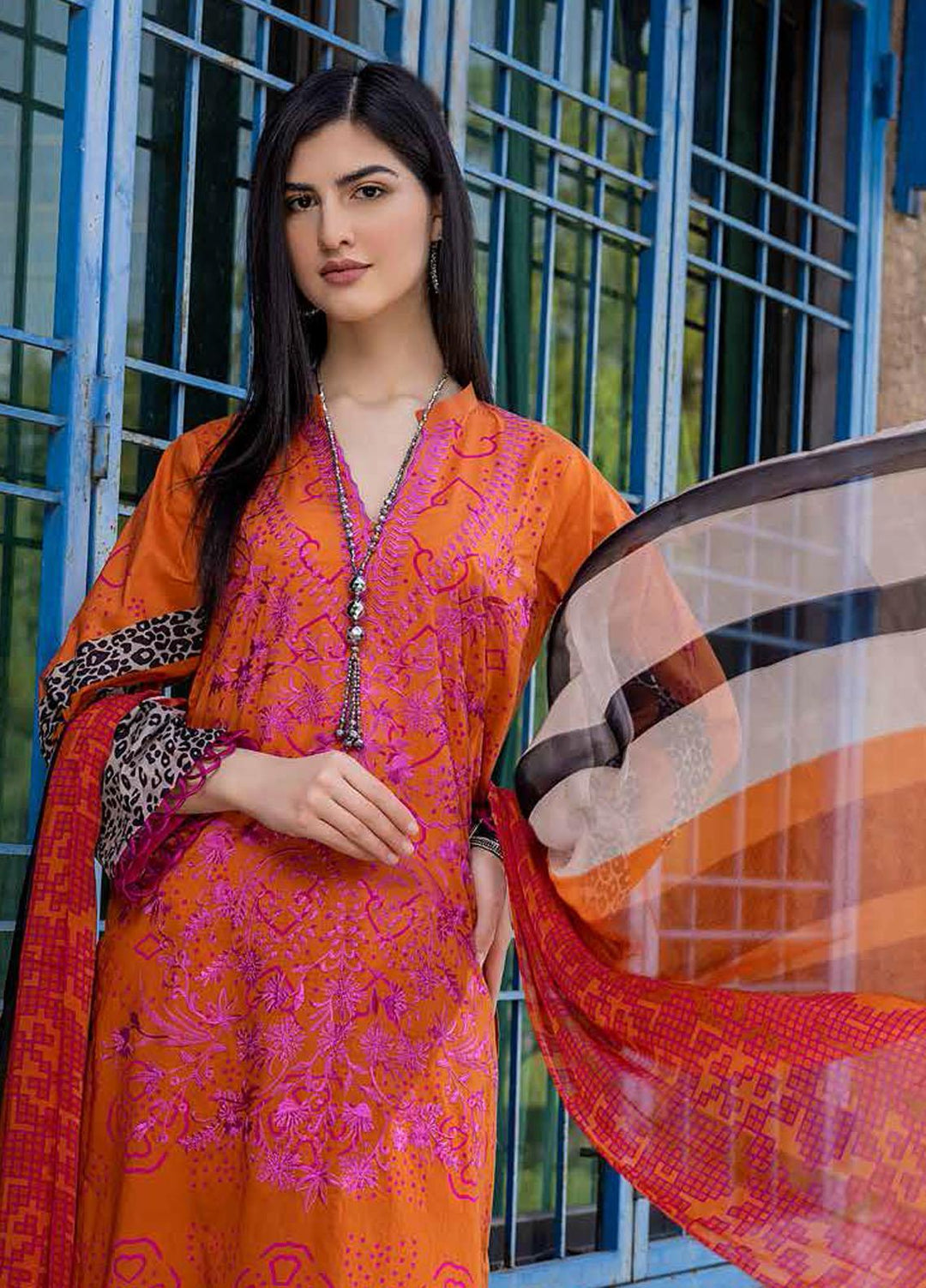 Charizma Embroidered Lawn Suits Unstitched 3 Piece CRZ22CBL-2 CCS-08-B - Summer Collection
