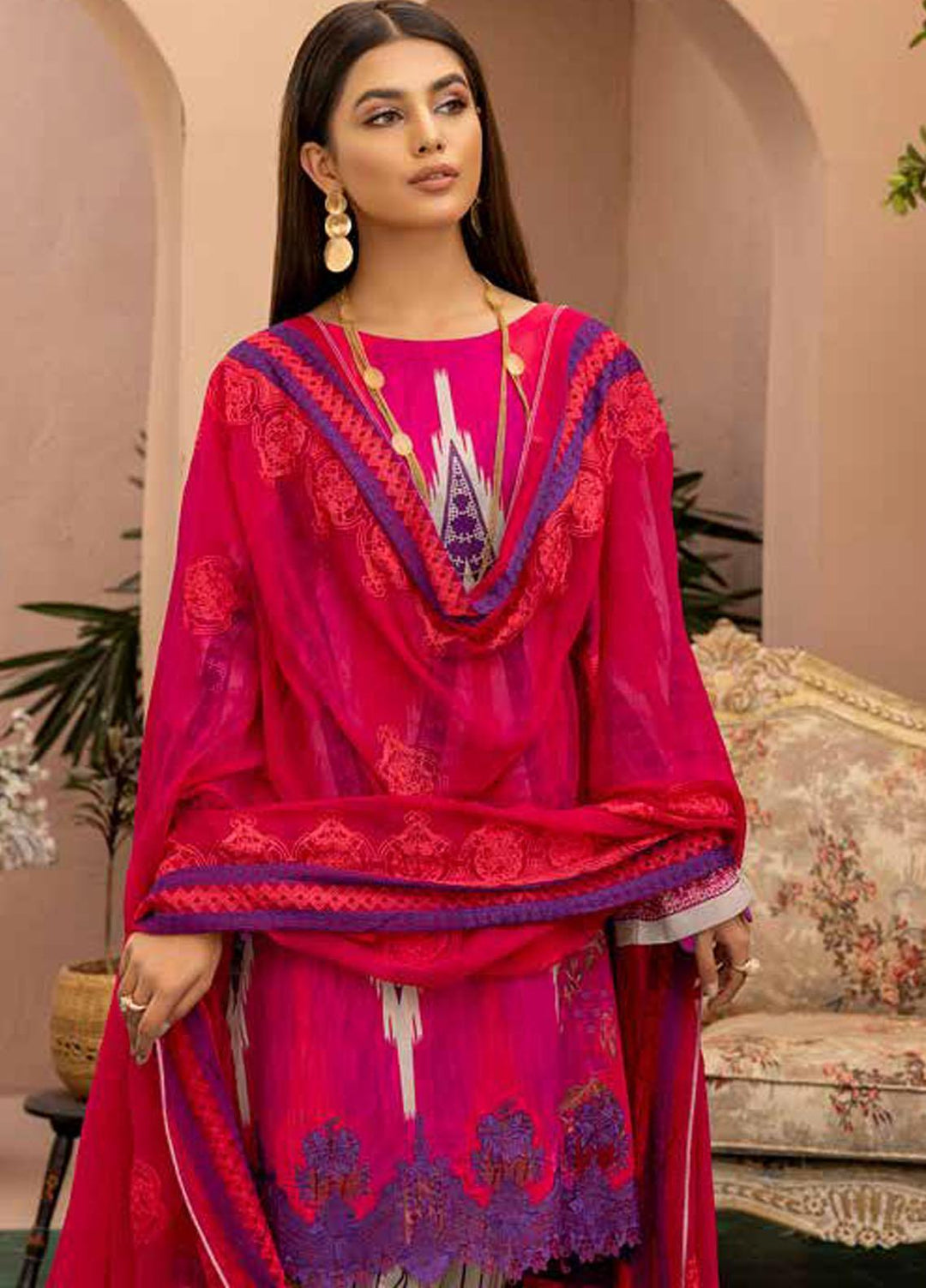 Charizma Embroidered Lawn Suits Unstitched 3 Piece CRZ22-C4 CCS-29 - Summer Collection