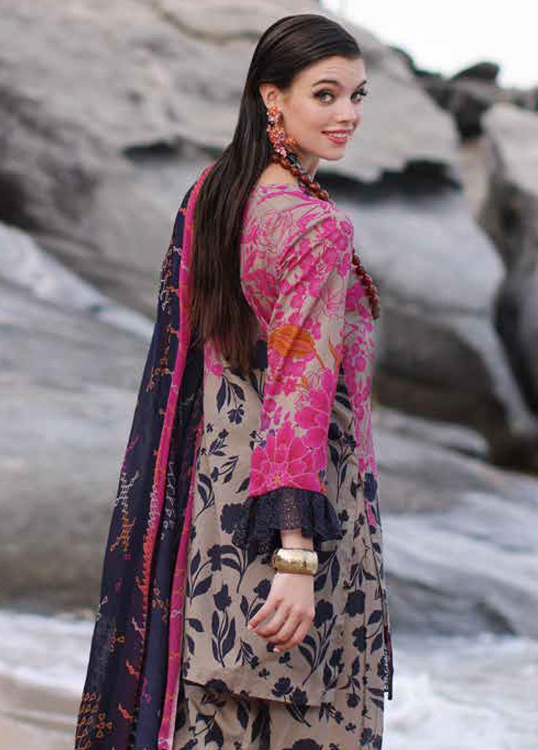 Charizma Embroidered Lawn Suits Unstitched 3 Piece CRZ24C CCS4-02 - Summer Collection