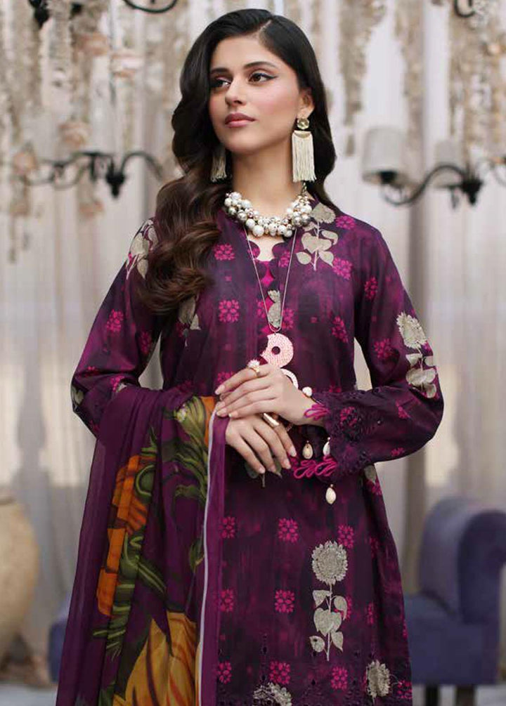 Charizma Embroidered Lawn Suits Unstitched 3 Piece CRZ24C CCS4-03 - Summer Collection