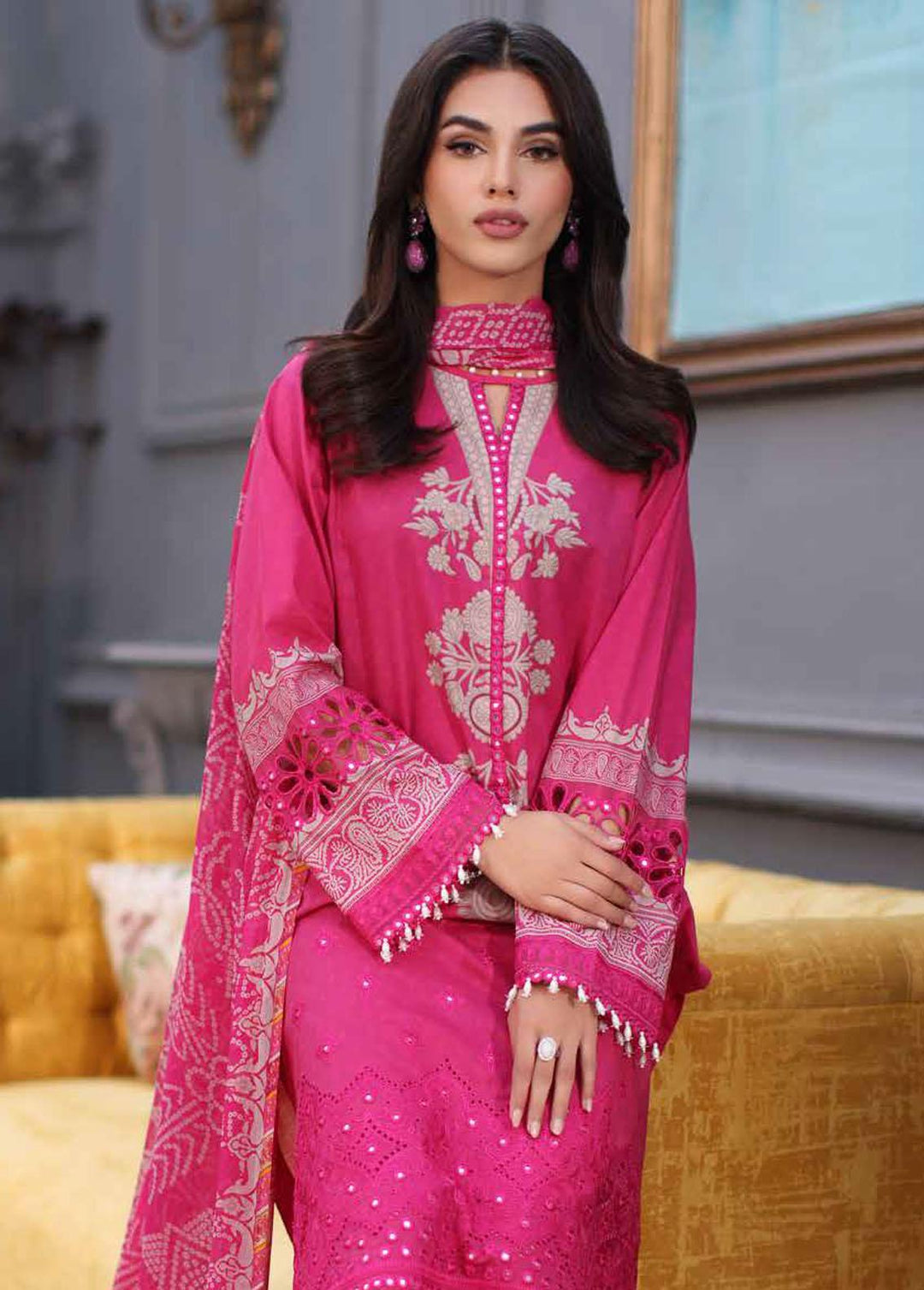 Charizma Embroidered Lawn Suits Unstitched 3 Piece CRZ24C CCS4-05 - Summer Collection