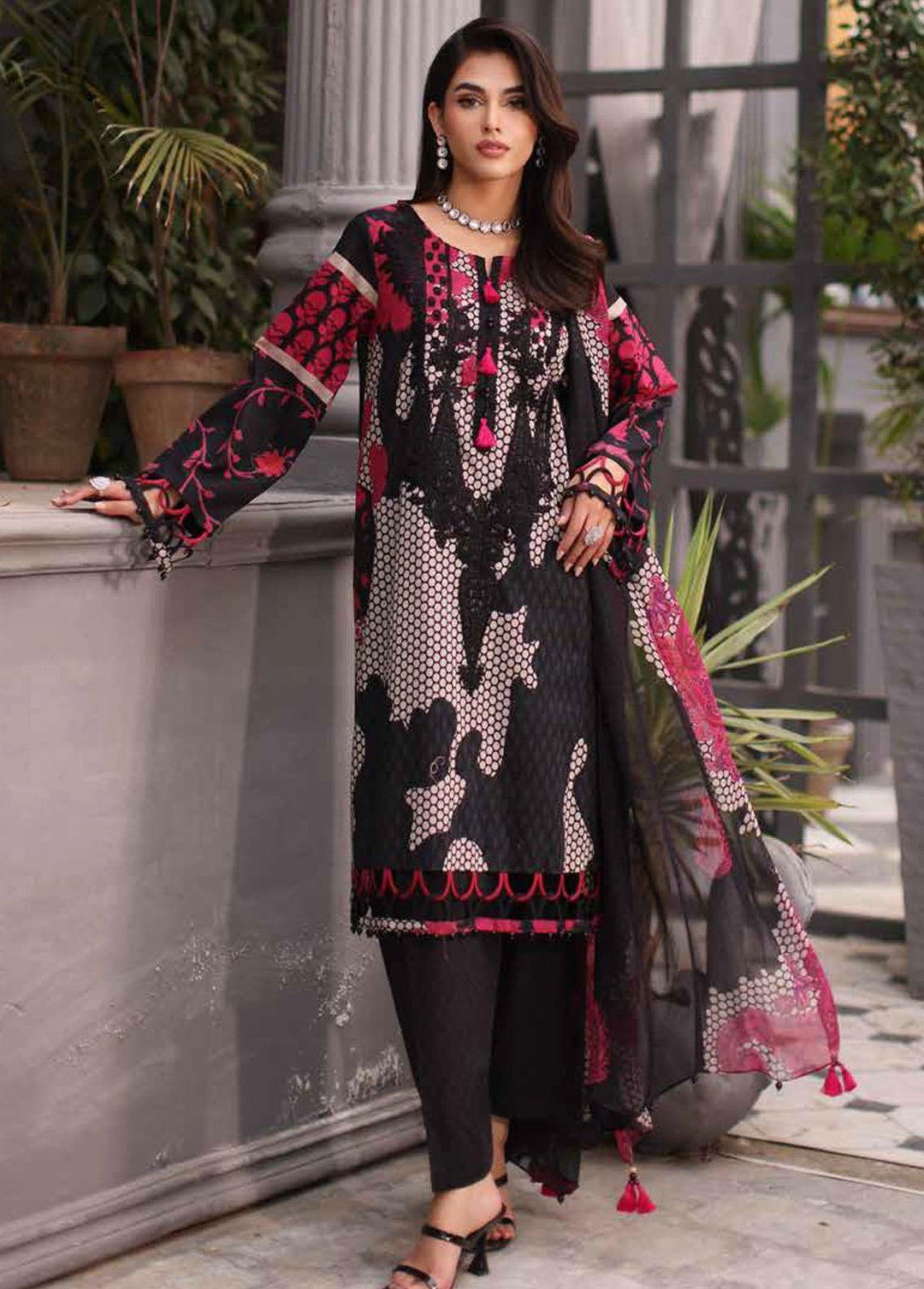 Charizma Embroidered Lawn Suits Unstitched 3 Piece CRZ24C CCS4-06 - Summer Collection