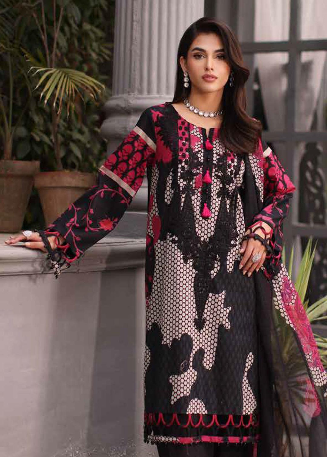 Charizma Embroidered Lawn Suits Unstitched 3 Piece CRZ24C CCS4-06 - Summer Collection