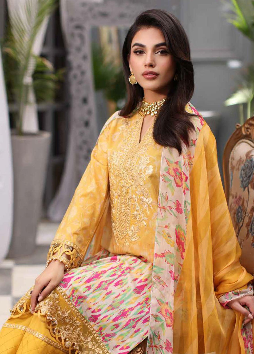 Charizma Embroidered Lawn Suits Unstitched 3 Piece CRZ24C CCS4-07 - Summer Collection