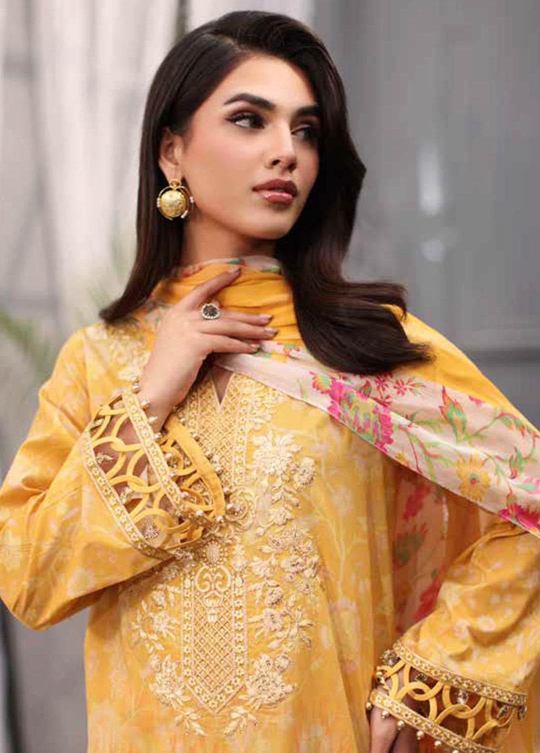 Charizma Embroidered Lawn Suits Unstitched 3 Piece CRZ24C CCS4-07 - Summer Collection