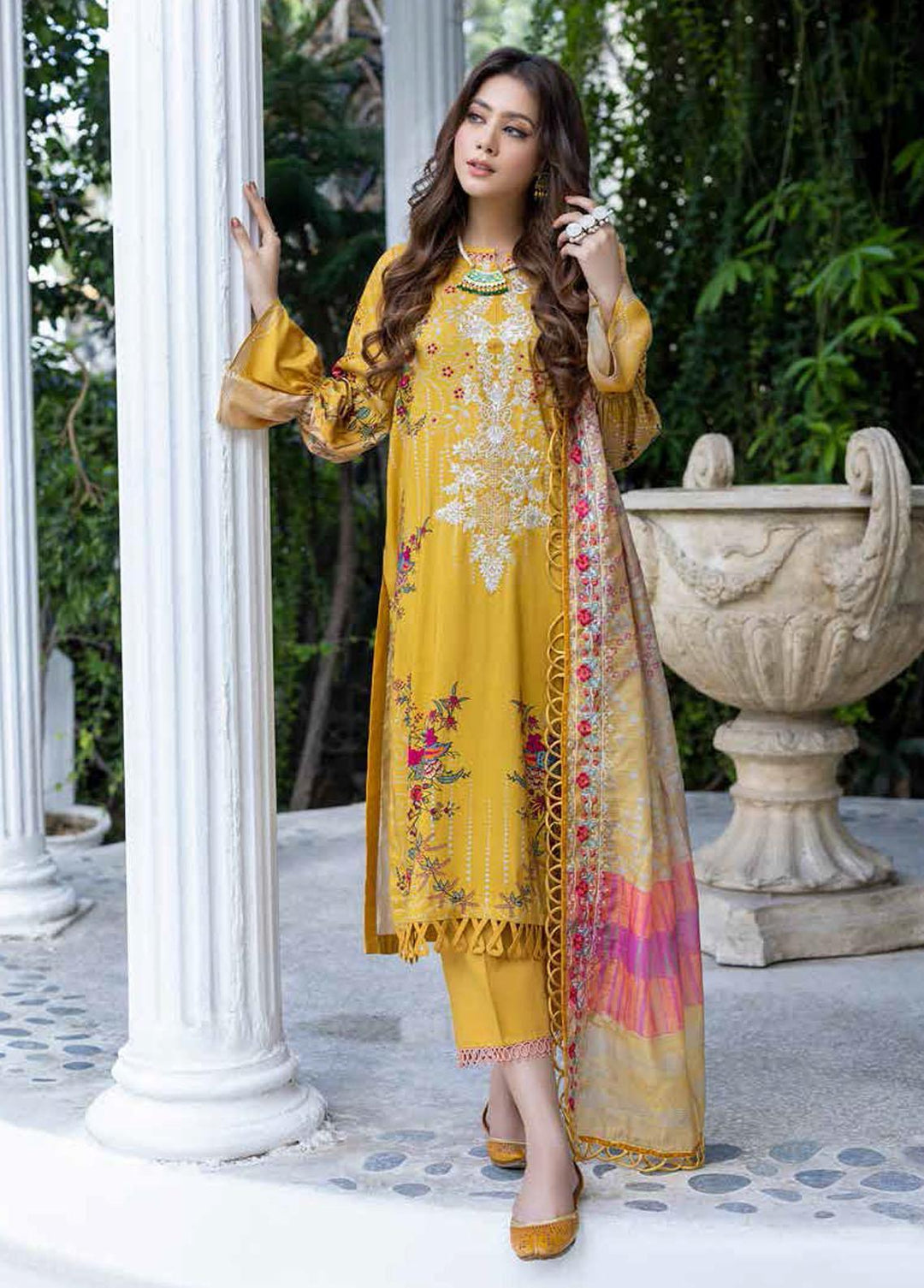Combination By Charizma Embroidered Linen Suits Unstitched 3 Piece CRZ22LN CCW-04 - Winter Collection