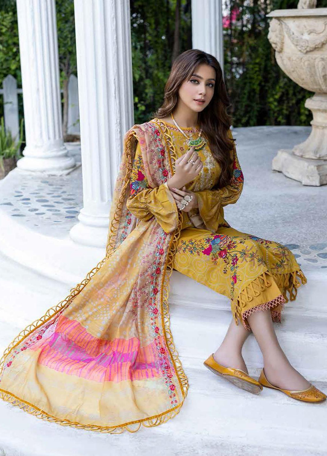 Combination By Charizma Embroidered Linen Suits Unstitched 3 Piece CRZ22LN CCW-04 - Winter Collection