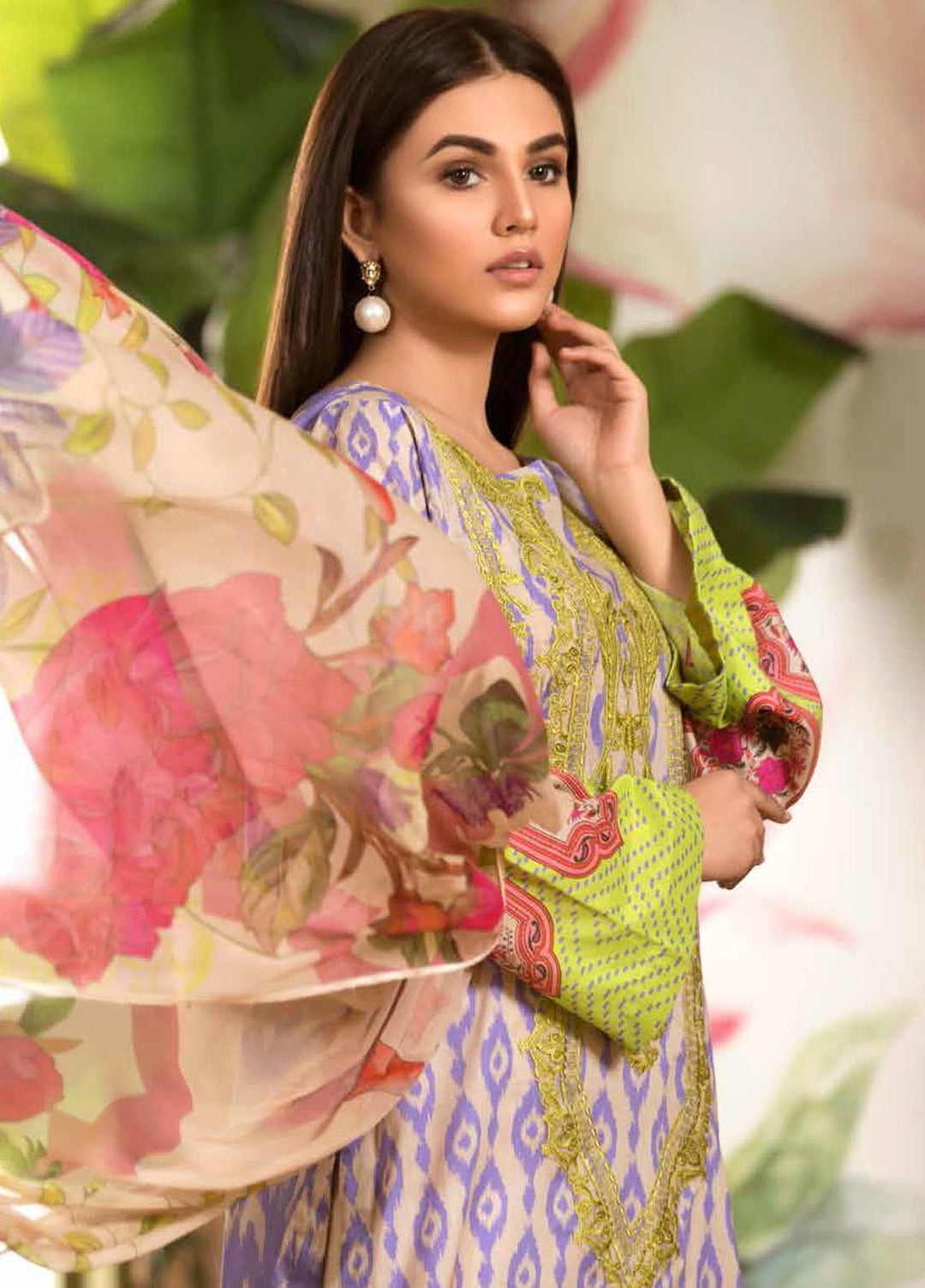 Charizma Embroidered Lawn Suits Unstitched 3 Piece CRZ21CB-1 CCW-08 - Summer Collection