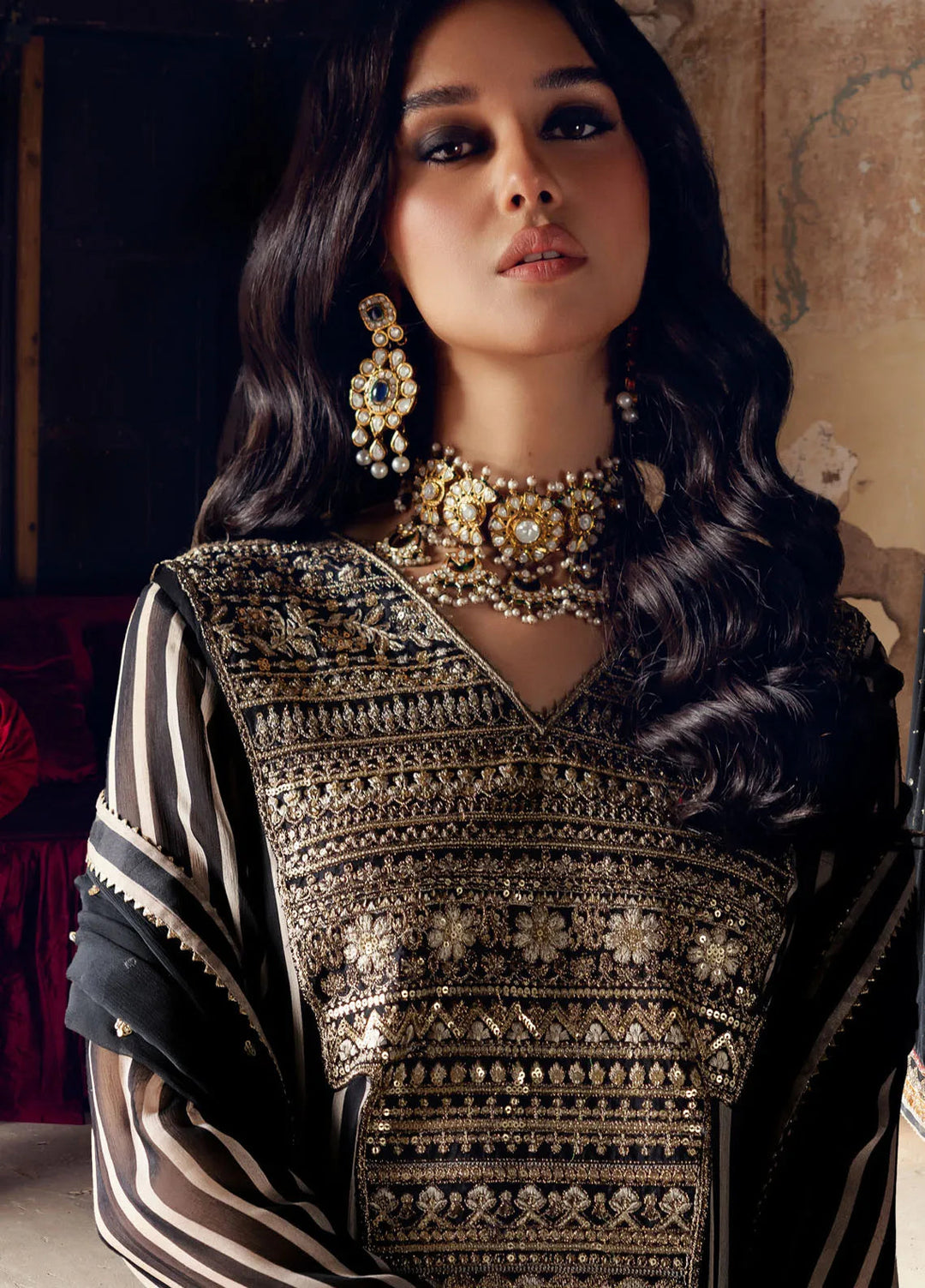 Charizma Embroidered Chiffon Suits Unstitched 4 Piece CR25LV VSL5-18 - Luxury Collection