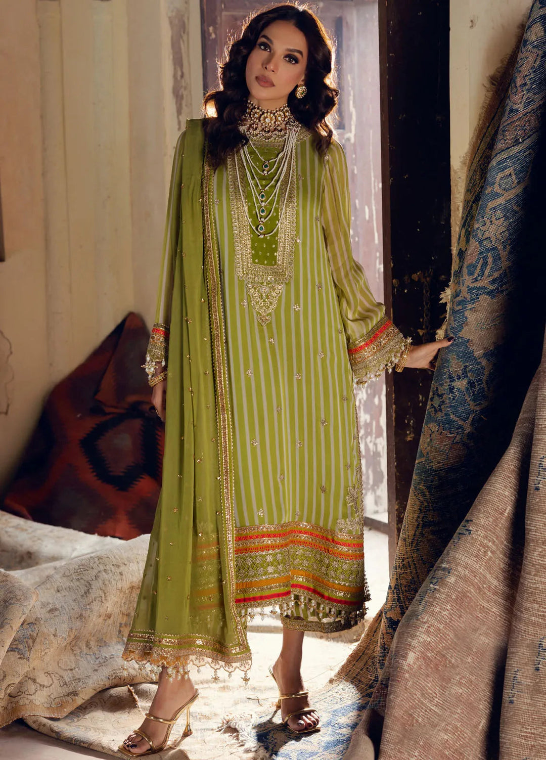 Charizma Embroidered Chiffon Suits Unstitched 4 Piece CR25LV VSL5-19 - Luxury Collection