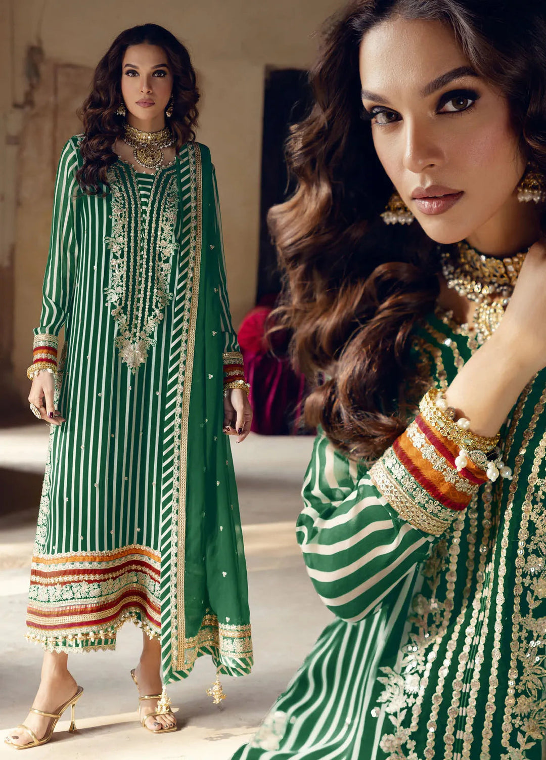 Charizma Embroidered Chiffon Suits Unstitched 4 Piece CR25LV VSL5-20 - Luxury Collection