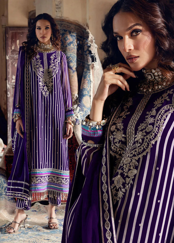 Charizma Embroidered Chiffon Suits Unstitched 4 Piece CR25LV VSL5-21 - Luxury Collection