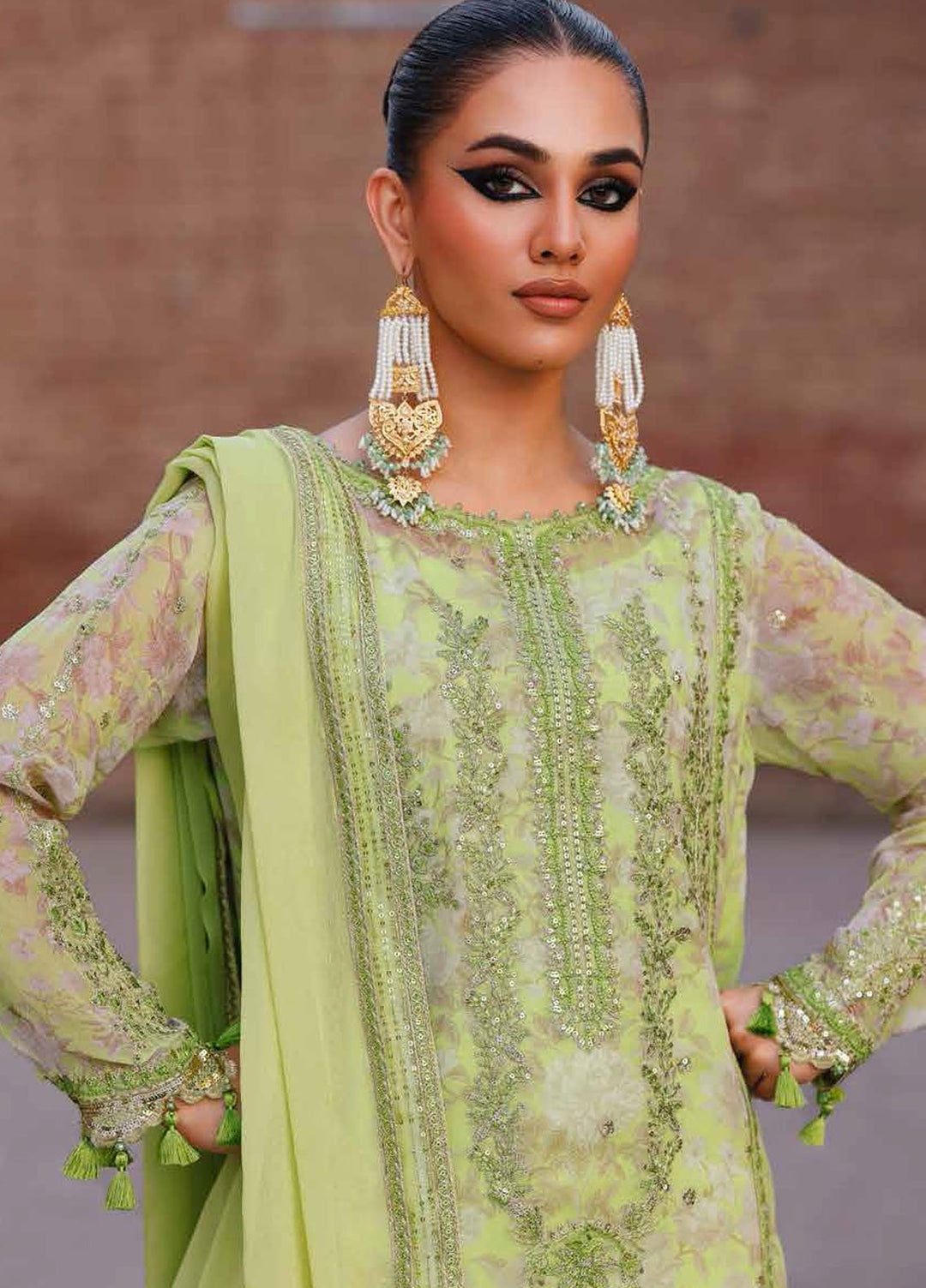 Charizma Embroidered Chiffon Suits Unstitched 4 Piece CRZ25VSL VSL25-18 - Formals Collection