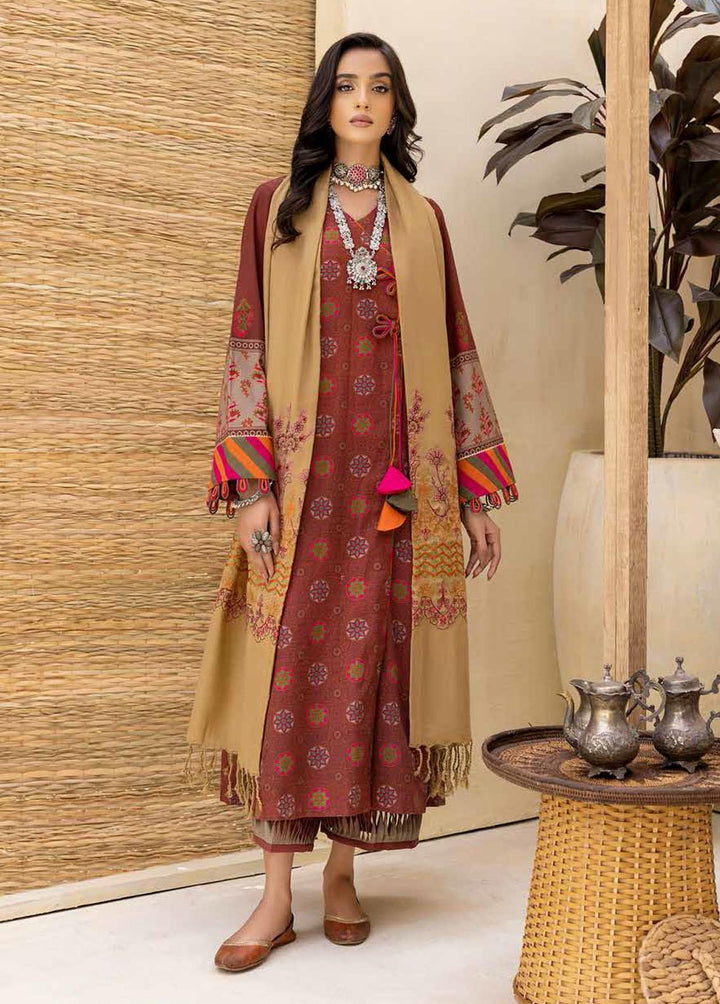 Charizma Embroidered Khaddar Suits Unstitched 3 Piece CRZ22WK CKD 04 - Winter Collection