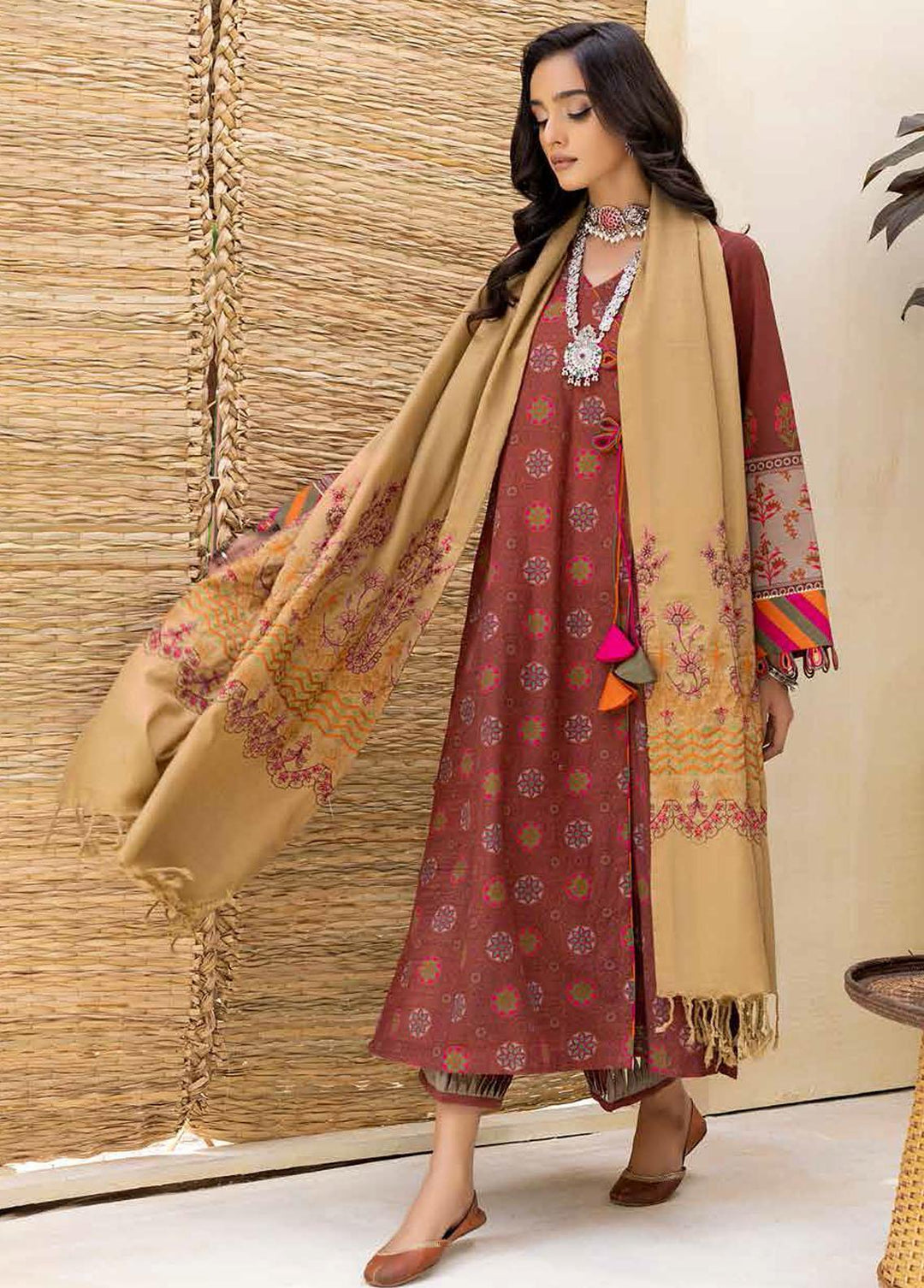 Charizma Embroidered Khaddar Suits Unstitched 3 Piece CRZ22WK CKD 04 - Winter Collection