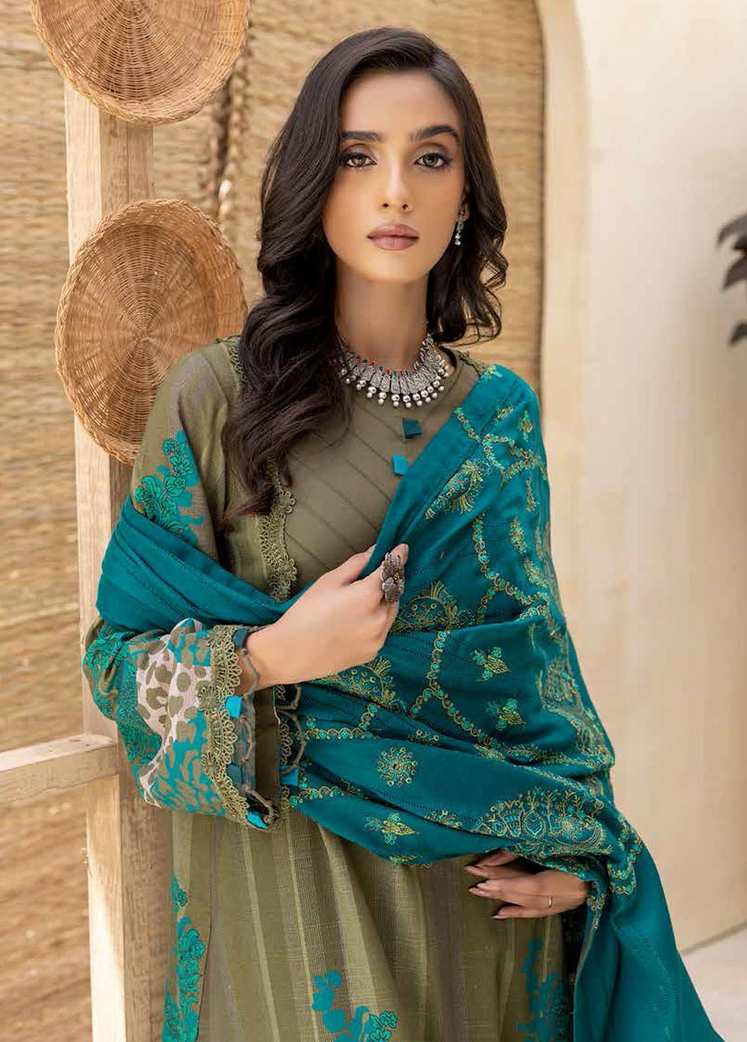 Charizma Embroidered Khaddar Suits Unstitched 3 Piece CRZ22WK CKD 05 - Winter Collection