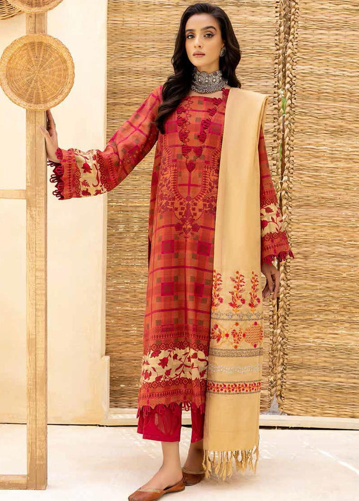 Charizma Embroidered Khaddar Suits Unstitched 3 Piece CRZ22WK CKD 08 - Winter Collection