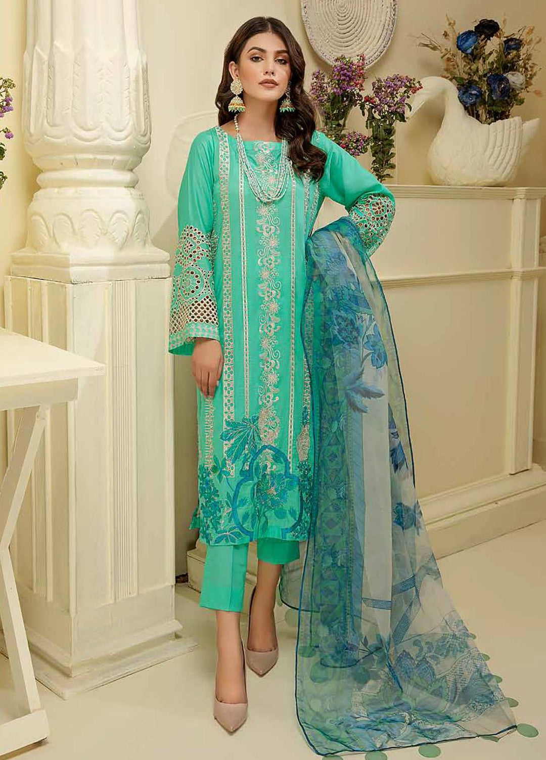 Charizma Embroidered Lawn Suits Unstitched 3 Piece CRZ22EL CEL-04 - Summer Collection
