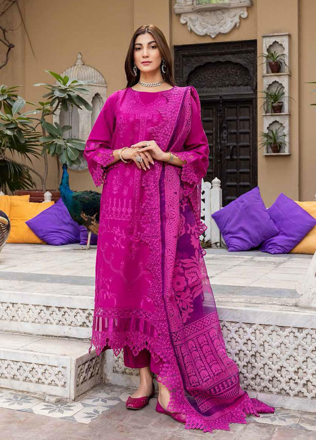 Charizma Embroidered Lawn Suits Unstitched 3 Piece CRZ22LK CLK-01 - Summer Collection