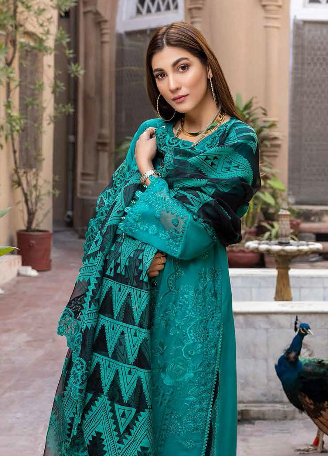 Charizma Embroidered Lawn Suits Unstitched 3 Piece CRZ22LK CLK-02 - Summer Collection