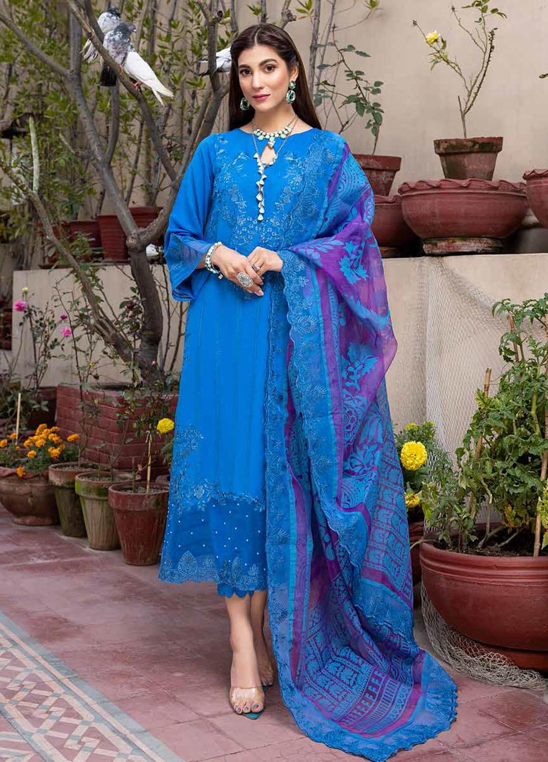 Charizma Embroidered Lawn Suits Unstitched 3 Piece CRZ22LK CLK-05 - Summer Collection