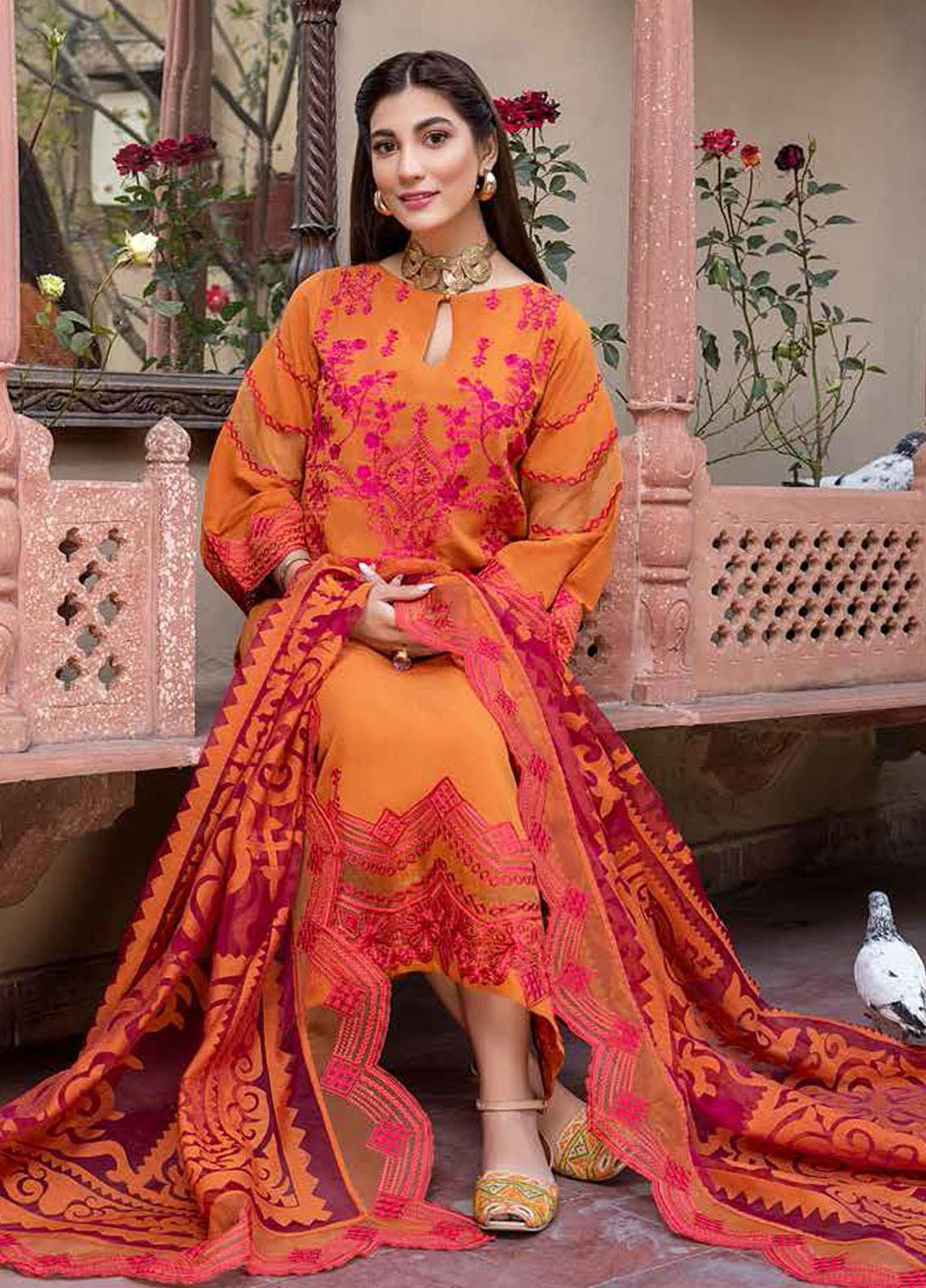 Charizma Embroidered Lawn Suits Unstitched 3 Piece CRZ22LK CLK-08 - Summer Collection