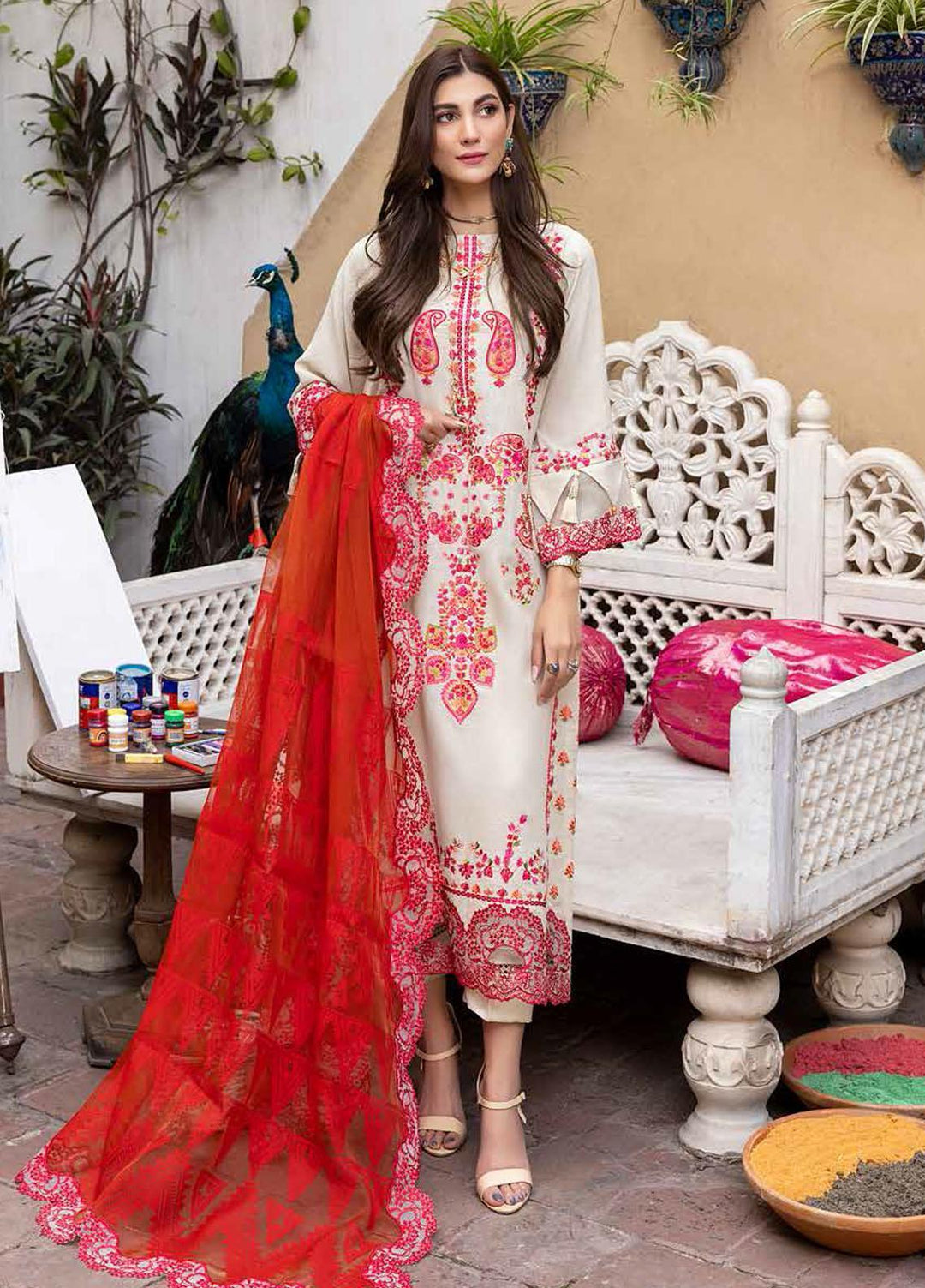 Charizma Embroidered Lawn Suits Unstitched 3 Piece CRZ22LK CLK-10 - Summer Collection
