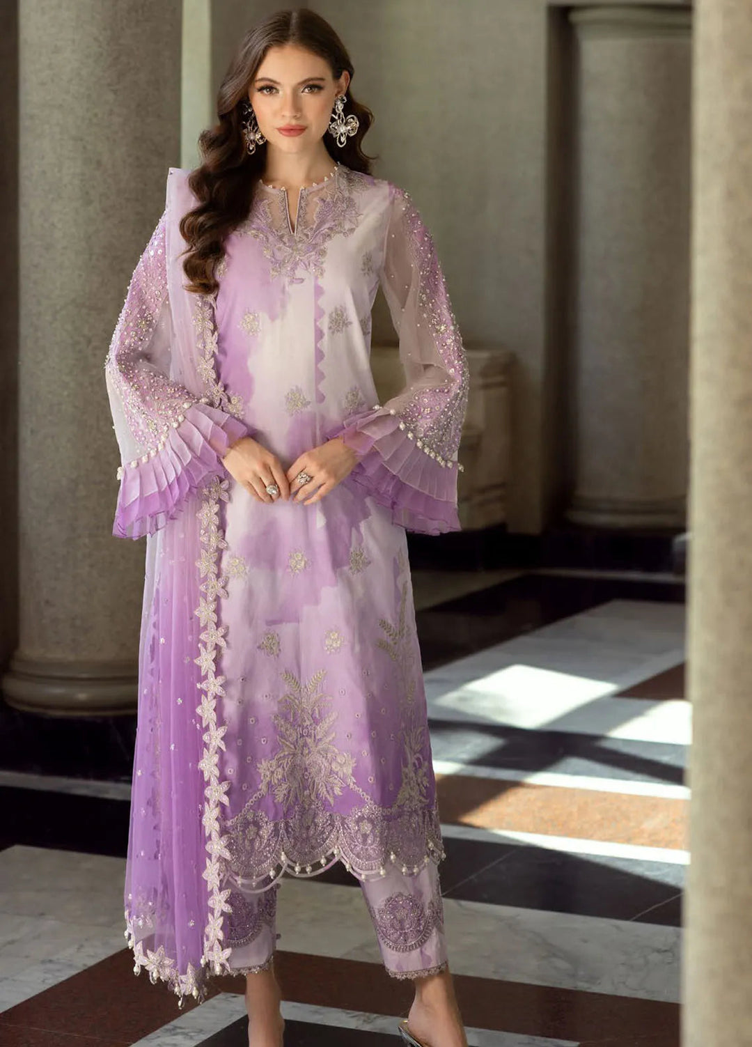 Charizma Embroidered Lawn Suit Unstitched 3 Piece CR25EF ED5-01 - Summer Collection