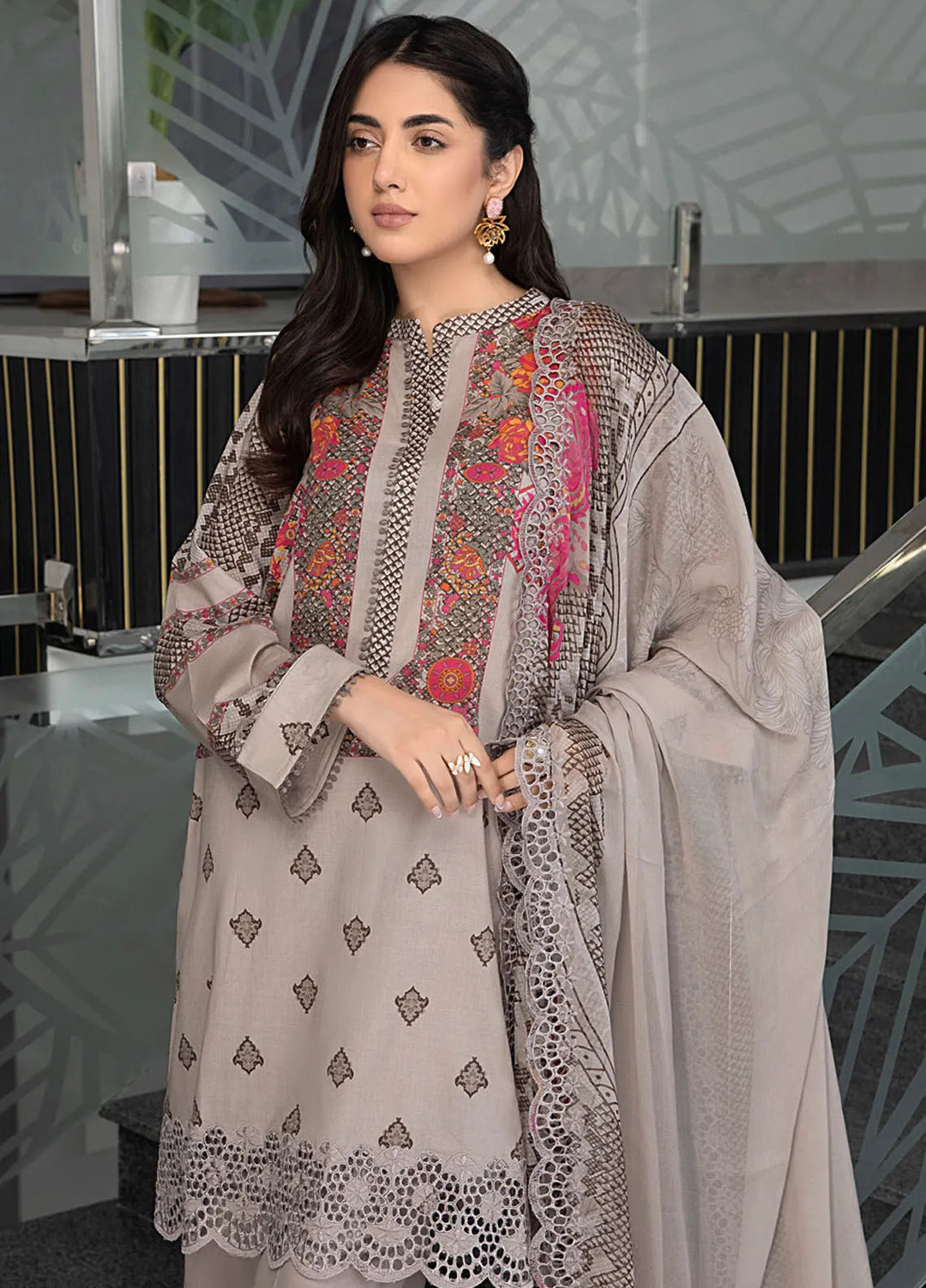 Charizma Embroidered Lawn Suit Unstitched 3 Piece CRZ24C3 CC-30 - Summer Collection