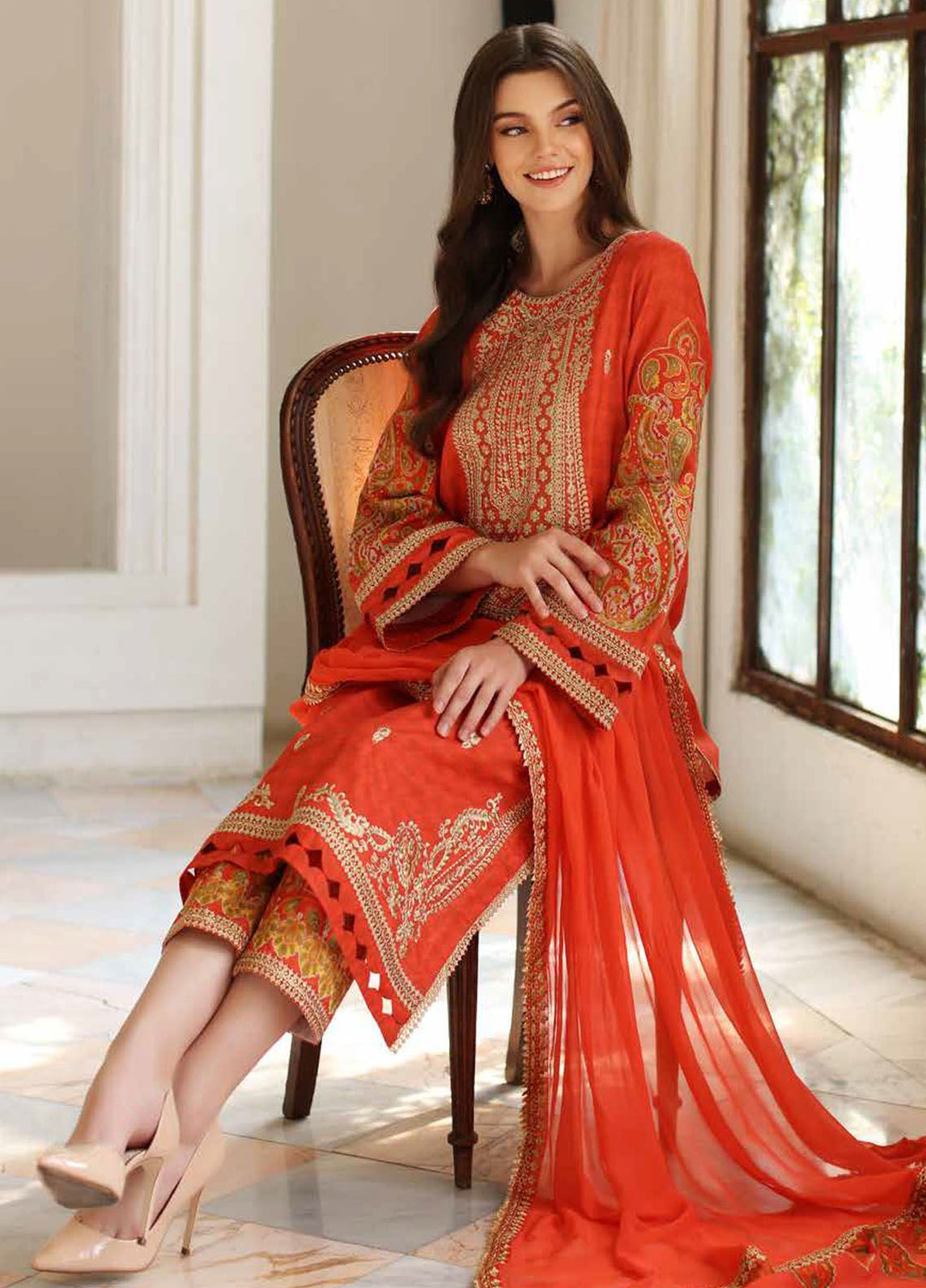 Charizma Embroidered Lawn Suit Unstitched 3 Piece CRZ24RE SR4-05 - Summer Collection