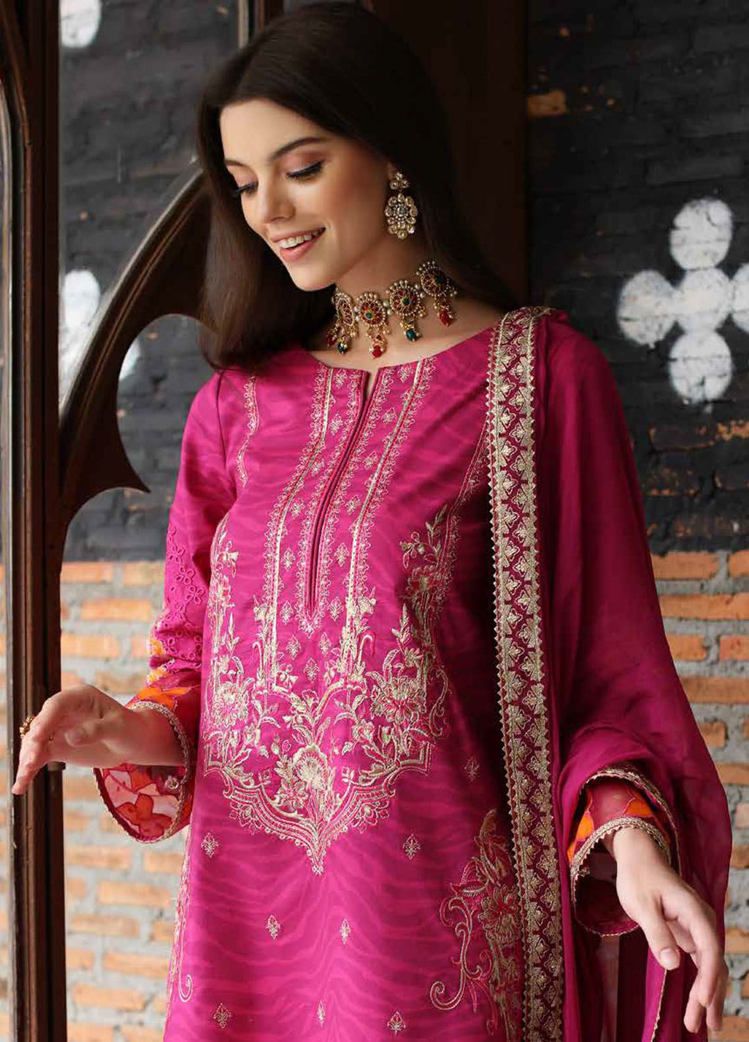 Charizma Embroidered Lawn Suit Unstitched 3 Piece CRZ24RE SR4-07 - Summer Collection