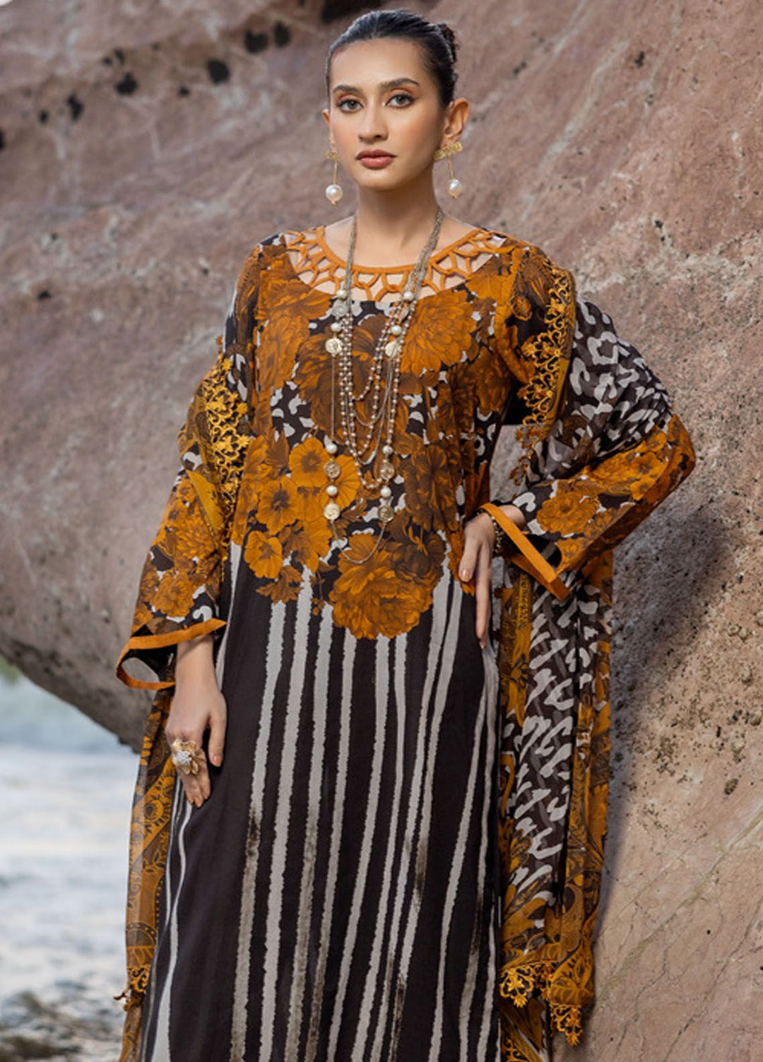 Charizma Embroidered Lawn Suits Unstitched 3 Piece CRZ24PM3 PM4-18 - Summer Collection