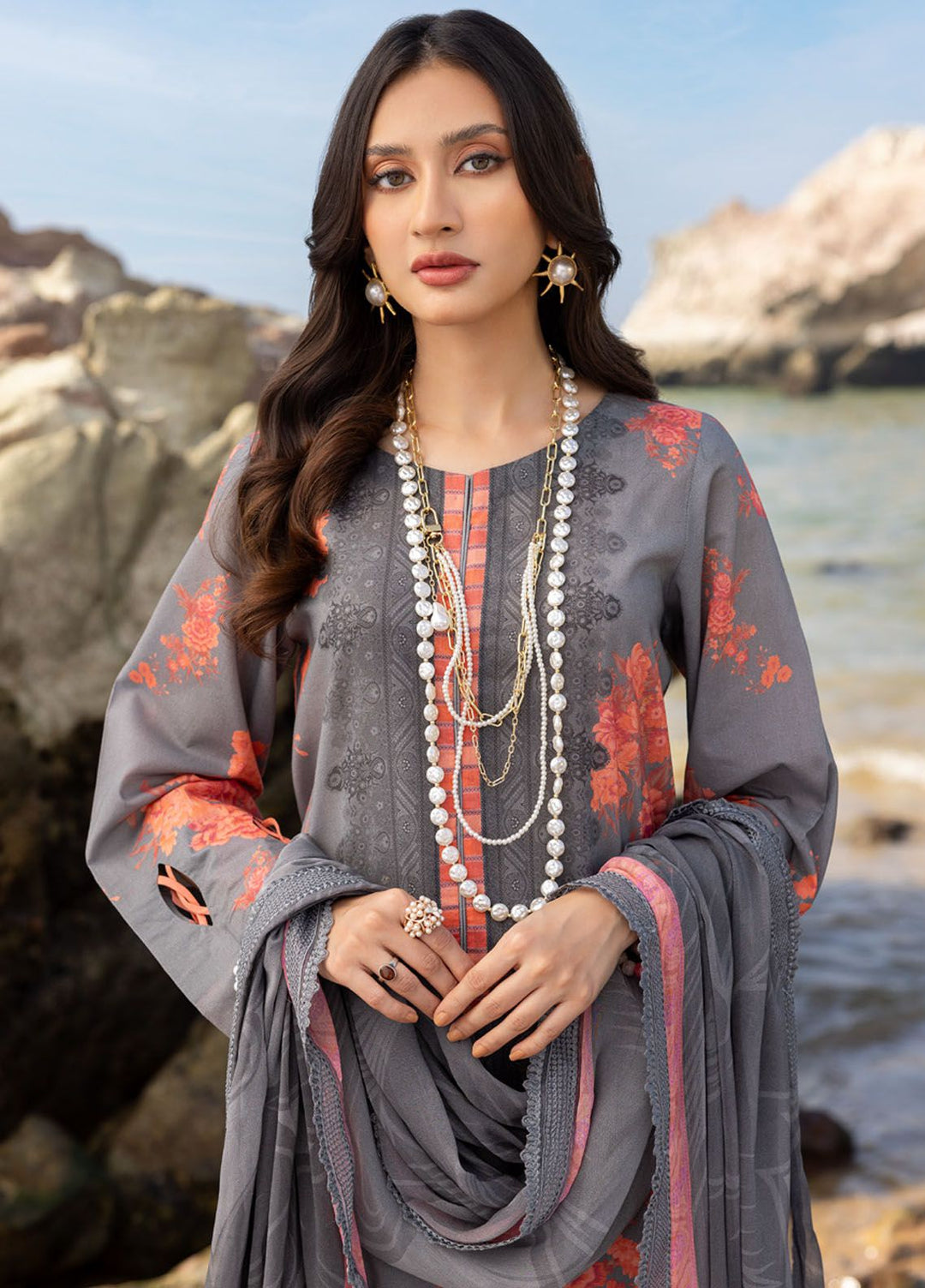 Charizma Embroidered Lawn Suits Unstitched 3 Piece CRZ24PM3 PM4-20 - Summer Collection