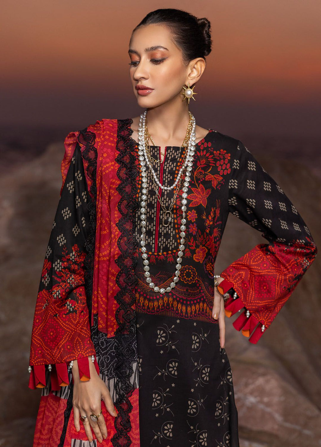 Charizma Embroidered Lawn Suits Unstitched 3 Piece CRZ24PM3 PM4-25 - Summer Collection